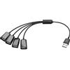 GINTOOYUN Cavo di prolunga USB 2.0 da 1 a 4 splitter da USB 2.0 maschio a 4 USB 2.0 femmina, per laptop, desktop, mouse, tastiere, ecc. (da 1 a 4)