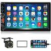 Motorsi Bluetooth 2 Din Autoradio, 7" Touch Screen Car Radio MP5 Player, Supportare la Connessione Retrovisore/Bluetooth 5.2/MirrorLink/FM/AM/RDS Radio/USB/AUX/7 Colore Backlight+Rear Camera