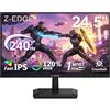 Z Z-Edge Z-Edge Monitor Gaming 24,5 pollici, Schermo PC 240 Hz, Pannell IPS, MPRT da 1 ms, Monitor LED Full HD, Luminosità di 350 cd/m², FreeSync, HDR10, HDMI e DP, VESA Compatibile
