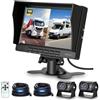 Hodozzy 2 Telecamera Retromarcia Kit con IPS da 7 Pollici 1080P Monitor, Telecamera Posteriore con Visione Notturna Impermeabile IP69, Doppia Telecamera Aeronautico 12V-24V per Camion+ Telecomando