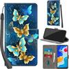 Haninsuze Cover per Xiaomi Redmi Note 11/Note 11S Custodia Cover Pelle Libro Portafoglio con Porta Carte Magnetica Protezione Antiurto Cuoio Flip Case Custodia Cover per Redmi Note 11, farfalla dorata