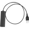 Hemobllo Cavo adattatore da USB a RJ9 per cuffie, 56,5 cm, nero | Per computer, PC, laptop e telefono, per collegare cuffie tramite RJ9