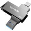 VEN-DENS Chiavetta USB 3.2 2 in 1 con doppia interfaccia di tipo C e USB-A, memoria esterna USB, in lega di zinco ad alta velocità, per Android, laptop, MacBook, Windows, smartphone e PC (128 GB)