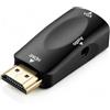 Dragon Trading Adattatore convertitore video da HDMI maschio a VGA femmina con cavo audio da 3,5 mm per PC, laptop TV e altri dispositivi HDMI