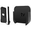YoMaris Supporto per staffa per montaggio a muro con BONUS REMOTE CASE per Apple TV 4th / 4K 5th Gen. (Nero)