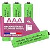 PIRABADI 4 batterie ricaricabili 400 mAh 1,2 V NI-MH | AAA LR03 LR3 R03 R3 H03 H3 | Compatibile Sostituzione Telefono Fisso Wireless per Philips PANASONIC GIGASET ALCATEL Siemens DECT