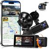 Rimoody 3 Canali Dashcam Auto 360°, 3 Telecamera 2.5K Anteriore + 1080P Interna e Posteriore, 3.16" Display, Visione Notturna Super/GPS/WiFi & APP Controllo/G-Sensore/Loop Video/24H Parcheggio Monitor