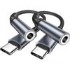 Pamker 2 Pack Adattatore USB C Jack 3.5 mm, Adattatore Cuffie Aux USBC Adattatore Type C jack per iPhone 17/16e/16/16 Pro Max/16 Plus/15/15 Pro Max/15 Plus, iPad, Samsung S25/S24/Xiaomi