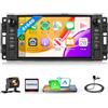 Rimoody 4G+64G Wireless Carplay Android Autoradio per Jeep Wrangler Compass Grand Cherokee/Chrysler 300C/Dodge/Chevrolet 7 Pollici Autoradio Android Auto Navi GPS WIFI Bluetooth FM/RDS Telecamera Posteriore