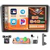 Hikity 8 Core 2G+64G Android 15 Autoradio per Audi A3 S3 RS3 8P 9 Pollici Car Radio Stereo Auto con Wireless Carplay Android Auto 59UI GPS WiFi 32EQ Bluetooth FM RDS SWC MIC Telecamera Posteriore
