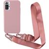 2NSPDRGNI Cover con Collana Compatibile con Xiaomi Redmi Note 10 Pro 6.67,Case con Laccio per Il Collo Custodia con Cordino Soft silicone Case,Rose Gold