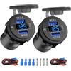 Hapytrip Presa USB 12 Volt Doppia porta QC 3.0 e presa di corrente USB C PD3.0 per auto, Kit di ricambio per accendisigari impermeabile per presa di corrente da 12 V con voltmetro e interruttore per auto barca