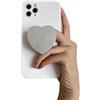 AOWVUTS Porta Cellulare da Dito Supporto di Alta Qualità con Cuore in Marmorizzato Base e Impugnatura Estensibili Cuore Airbag Supporto Telefono per Smartphone e Tablet (Bianco)