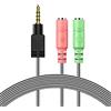 MillSO Cavo audio jack Y da 3,5 mm - Adattatore splitter per cuffie con microfono separato e jack per cuffie adatto per telefoni cellulari, console di gioco e tablet - 100 cm nero