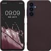 kwmobile Custodia Compatibile con Samsung Galaxy A25 Cover - Back Case Morbida - Protezione in Silicone TPU Effetto Metallizzato bordeaux metallizzato