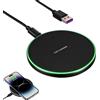 DUSEKI 35 W Caricatore wireless rapido a induzione compatibile con iPhone 16/15/14/13/12/11 Pro MAX, Google Pixel 9/8 Pro, Samsung Galaxy S25 Ultra/S24 Plus/S23 FE Ricarica wireless Qi Wireless Ricarica