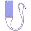 kwmobile Custodia Compatibile con Apple iPhone 6 / 6S Cover - Back Case in Silicone TPU - Protezione Smartphone con Cordino - lavanda