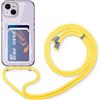 FMPCUON Custodia con Collana per iPhone 11 con Slot per Scheda,Cover Trasparente Regolabile con Cordino [Antiurto] [AntiGraffio] [Antiscivolo] Case con Laccio Tracolla,Giallo
