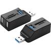 GINTOOYUN 2 PC USB-A a USB3.0 + Dual USB2.0 + TF/SD Lettore di schede 5 in 1 docking station per computer portatili, desktop, tastiere, mouse, ecc. (USB-A)