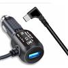 Bolwins P16CS - Adattatore per accendisigari USB-C da auto, 5 V, 3 A, con cavo da 3,5 m, angolato di tipo C, per GPS, cellulare, non per dispositivi A pple