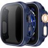 LINTEKER Confezione da 2 custodie protettive per Apple Watch Ultra 3 (2025)/Ultra 2/Ultra 49 mm, struttura stabile 2 in 1, anti-peeping, sensibile al tocco, ricarica diretta, nero