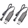 Wvxilyr 2 Pezzi Cavo di Ricarica USB per Batterie LiPo 3,6 V e 3,7 V, USB Cavo Caricatore RC, Spina SM-2P, per Giocattoli RC come Auto, Camion, Treni e Barche, Ricarica Rapida e Sicura