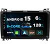 SXAUTO [6GB+128GB] Android 14 IPS Autoradio Per Benz W169 W245 B160 B170 B180 B200 W639 Vito Viano W906 Sprinter - Senza fili CarPlay/Android Auto - Camera + MIC - DAB Volante 360-CAM -2 Din 9 Pollici
