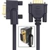 xiwai Cavo di prolunga VGA RGB a 90 gradi da maschio ad angolo retto a maschio dritto 3COAX+6C per monitor di computer e proiettori, 1 m