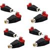 Bgfaquri 8 pezzi adattatore da cavo RCA a altoparlante, connettore RCA maschio e femmina a 2 viti terminale, adattatore di pressione per subwoofer, CCTV, audio, balun senza saldatura per sistemi audio