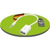 adaptare 14030 Cavo aux-in da 10 cm Presa jack da 3,5 mm a USB 2.0 femmina tipo A bianco