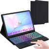ROOFEI Custodia per Samsung Tab S10 FE+ Plus da 13,1 pollici con tastiera: tastiera con touchpad e illuminazione a 3 zozen a 7 colori - Galaxy Tab S10 FE+ 5G Tablet 2025 tastiera senza fili tedesca