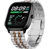 Hiseus Cinturino Compatibile con Amazfit GTS 2 Mini/GTS 4 / GTS 4 Mini, 20mm Cinturino in Acciaio Inossidabile Compatibile con Amazfit GTS 3/GTS 2 / GTS Cinturini Ricambio (Argento/Oro Rosa)