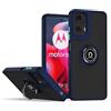 RankOne Custodia per Motorola Moto g34 (6.5 Inches), Staffa ad Anello Base di Aspirazione Magnetica Cover per Cellulare Trasparente Opaca - Blu Reale