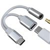 Kefiany Adattatore USB C a 3.5mm Cuffie Audio Type-C Ricarica Auricolari Cavo Splitter per Apple iPhone iPad compatibile per Samsung Microfono Accessori Sdoppiatore Headphone Convertitore Aux Dongle tp-hjfx