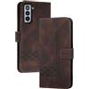 mvced flip cover compatibile per Samsung Galaxy S21 FE,Premium Pelle PU Custodia Caso Supporto Stand Slot,Caffè