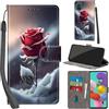 Haninsuze Cover per Samsung Galaxy A51 Custodia Cover Pelle Libro Portafoglio con Porta Carte Magnetica Protezione Antiurto Cuoio Flip Case Custodia Cover per Samsung A51, Rose