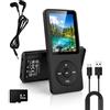 RaitWahl 32 GB Lettore MP3 Bluetooth 5.3 con display TFT a colori da 1,8 con cuffie, radio, e-book, registrazione, supporto fino a 128 GB, nero