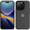 kwmobile Custodia compatibile con iPhone 15 Pro Case - Custodie Rigide Traslucide - Cover Telefono Antiurto in Silicone TPU Morbido - nero/trasparente matt