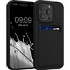 kwmobile Custodia Compatibile con Apple iPhone 14 Pro Cover - Back Case Cellulare con Slot Porta Carte - Morbida in Silicone TPU nero