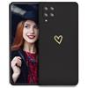POUHYE Cover per Huawei P40 Lite Custodia Originale, Gomma Gel di Silicone Liquida Cover con Protezione Fotocamera, Morbida Sottile e Antiurto AntiGraffio Case con Motivo a Amore Cuore Nero
