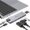 fairikabe Adattatore multiporta USB C Hub per MacBook Pro 2019/2018/2017, 8 in 1 USB C a doppio adattatore HDMI 4K 60Hz, Ethernet 1Gbps, lettore di schede SD/TF e porta PD da 100 W, doppia docking station
