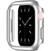 Leotop Compatibile con Apple Watch Custodia 38 mm, PC rigido, sottile, pellicola protettiva per paraurti, pellicola protettiva rotonda opaca per iWatch Series 3 2 1. (argento, 38 mm Series 3/2/1)