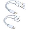 HOYULLI Adattatore Lightning doppio connettore (2 pezzi) per cuffie di ricarica cavo jack splitter per iPhone 14 13 12 per Apple MFi Certified Audio connettore per iPad Aux Headphone ricarica convertitore