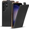 Verco Flip Cover per Samsung Galaxy S23 Ultra Case, Flip Style Custodia per Samsung S23 Ultra 5G, Custodia verticale pieghevole per cellulare, nero