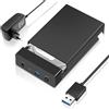 LUIRSAY Docking station per dischi rigidi USB 3.0 per dischi rigidi SATA da 2,5 e 3,5 SATA HDD Dock esterno con UASP, supporta fino a 16 TB, Plug & Play, 5 Gbps, con alimentatore e cavo dati, per Windows/Mac
