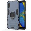 MHHQ Galaxy A7 2018 Custodia, 2 in 1 Armour Stile Resistente Hybrid Dual Layer Armatura Defender PC + TPU Case Cover con Supporto Magnetico per Auto per Samsung Galaxy A7 2018 -Black Plus Gray