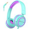 IMYB V1 - Cuffie con cavo V1, per bambini da 1 a 3 anni, cuffie da 3,5 mm, per scuola, aereo, iPad, tablet, auricolari (verde)