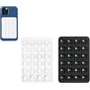 Leeneen 2 supporti adesivi in silicone per custodia del telefono, Leeneen 5,6 x 8,1 cm, mani libere, forte supporto per selfie e video, durevole, facile da usare, per tutti i telefoni (bianco nero)