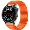 GIOPUEY Cinturini Compatibile con Realme Watch S2, Nylon Traspirante Sport Loop Cinturino in Morbido Nylon Intrecciato Strap Band - Orange
