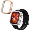 kwmobile Set da 2 Protezione Bordo Orologio Compatibile con Huawei Watch Fit 4 Pro Smartwatch - Rivestimento Glitterato argento/oro rosa